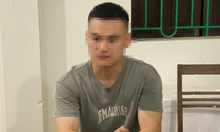 Đối tượng Thành tại cơ quan công an.