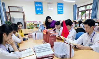 Trường THPT Hoàng Văn Thụ, thành phố lạng Sơn hào hứng với Văn hóa đọc. Ảnh: Duy Chiến. 