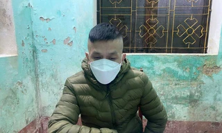 Đối tượng Vũ Hoàng Nghĩa tại cơ quan công an -Ảnh: H. Thơ