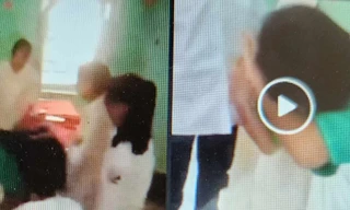 Đoạn clip học sinh đánh nhau phát tán trên mạng xã hội.