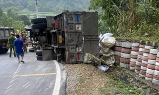 Hiện trường vụ tai nạn. Ảnh: cb