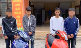 Các đối tượng tại cơ quan công an. Ảnh: Ca