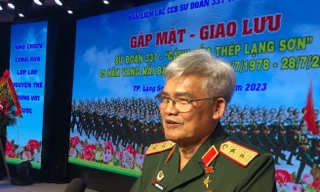 Trung tướng Nguyễn Như Hoạt phát biểu tại buổi gặp mặt (ảnh: Duy Chiến)