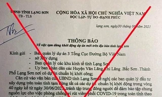 UBND tỉnh Lạng Sơn khẳng định nội dung văn bản này lan truyền trên mạng xã hội là giả mạo -Ảnh: TL
