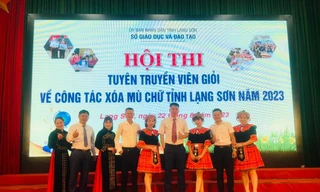 Hội thi tuyên truyền viên giỏi công tác xóa mù chữ Lạng Sơn. Ảnh: Duy Chiến 