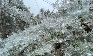 Băng tuyết ở Cao Bằng.