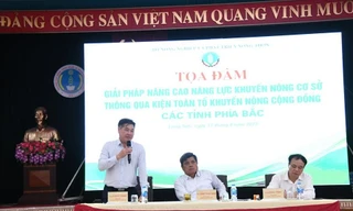 Tọa đàm thúc đẩy mô hình Tổ khuyến nông cộng đồng ở Lạng Sơn. Ảnh: Duy Chiến 