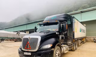 Xe ô tô chở 22 tấn mít có dấu hiệu hoán đổi "lốt" hiện đang bị tạm giữ để điều tra -Ảnh: Duy Chiến 