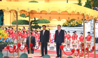 Tổng Bí thư, Chủ tịch nước Tô Lâm chủ trì Lễ đón Tổng Bí thư, Chủ tịch nước Lào