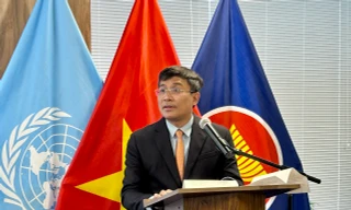 Thứ trưởng Nguyễn Minh Vũ phát biểu tại hội nghị. (Ảnh: Mofa)