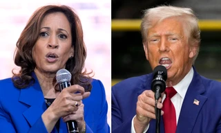 Phó Tổng thống Kamala Harris và Phó Tổng thống Donald Trump. (Ảnh: AP)