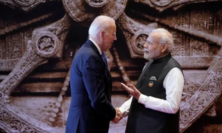 Tổng thống Mỹ Joe Biden và Thủ tướng Ấn Độ Narendra Modi trong cuộc gặp vào tháng 9/2023. (Ảnh: Reuters)