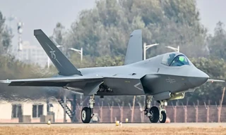 Hình ảnh một chiếc máy bay chiến đấu tàng hình J-35A của Trung Quốc. (Ảnh: PLA)