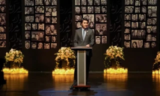 Thủ tướng Canada Justin Trudeau phát biểu tại lễ tưởng niệm các nạn nhân thiệt mạng trong vụ bắn rơi máy bay Ukraine. (Ảnh: Reuters)