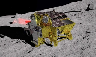 Mô phỏng tàu đổ bộ Moon Snipper đáp xuống Mặt trăng. (Ảnh: JAXA)