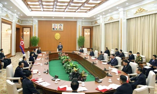 Phiên họp toàn thể của Ủy ban Thường vụ Quốc hội Triều Tiên ngày 15/9 tại Bình Nhưỡng. (Ảnh: KCNA)