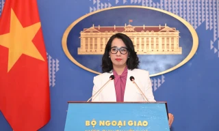 Người phát ngôn Bộ Ngoại giao Phạm Thu Hằng. (Ảnh: Nhật Minh)