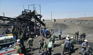 Hiện trường mỏ than nơi vừa xảy ra vụ nổ do khí mê-tan ngày 22/9. (Ảnh: AP)