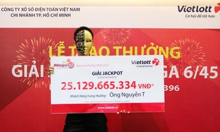 Anh Nguyễn T. ở TP.HCM trúng Jackpot trị giá 25,1 tỷ đồng 