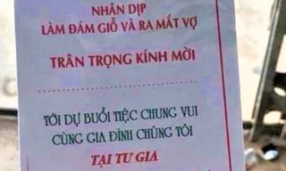 Xôn xao tấm thiệp mời ‘làm đám giỗ và ra mắt vợ’ của cụ ông 81 tuổi