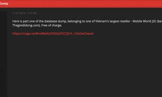Thế giới di động cho hay, nguồn gốc của thông tin này xuất phát từ một thành viên có nicknam erwincho trên diễn đàn RaidForums đã đăng tải tài liệu nói là của hơn 5 triệu khách hàng Thế Giới Di Động