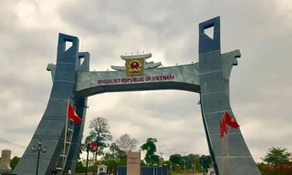 Cửa khẩu Quốc tế Lệ Thanh (Đức Cơ), nơi tiếp giáp Campuchia. Ảnh Đình Viện