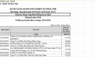 Danh sách các doanh nghiệp bị Cục Thuế Hà Nội bêu tên nợ thuế