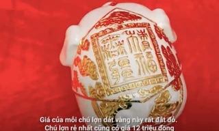 'Kỳ linh Kỷ Hợi' dát vàng giá gần 100 triệu đồng của nghệ nhân Hà Nội