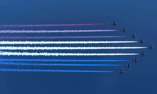 4 phi đội Mỹ - Anh biểu diễn trên sông ở New York