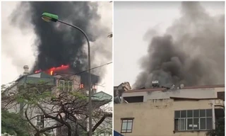 Hà Nội: Cháy lớn nhà dân ở phố Lạc Trung