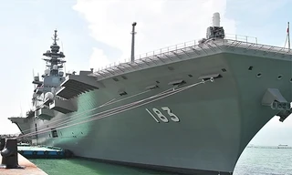 Tàu sân bay trực thăng Nhật tới Singapore tham gia triển lãm quốc phòng