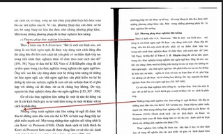 Nội dung cuốn sách của ông Tồn (trái) có những đoạn rất giống với luận án của nghiên cứu sinh do chính mình hướng dẫn 