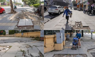 Sau ba năm lát, đá 'độ bền 70 năm' và gạch vỉa hè nhiều nơi vỡ nát