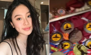 Gái xinh ĐH Yale khoe cả thùng huy chương, giấy khen và bài thi đạt 100 điểm