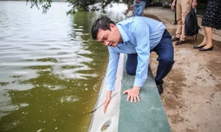 Dùng 'bê tông trường tồn', bờ hồ Hoàn Kiếm vẫn cong mềm mại