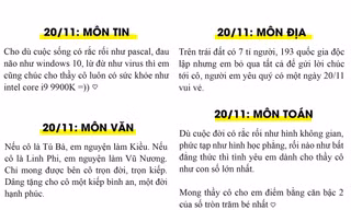 “Chất” ngất với bộ lời chúc 20/11 “đo ni đóng giày” cho từng bộ môn, bạn đã lưu lại chưa?