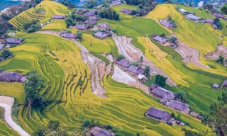 Ngỡ ngàng vẻ đẹp ruộng bậc thang Hoàng Su Phì mùa lúa chín