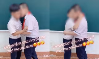 Tranh cãi gay gắt xoay quanh clip cô giáo phạt hai học sinh nam ôm hôn nhau làm hòa