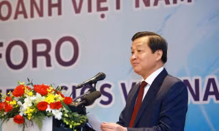 Phó Thủ tướng Lê Minh Khái phát biểu tại diễn đàn. (Ảnh: Hải Minh)