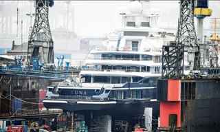 Siêu du thuyền Luna bị tịch thu tại cảng của Đức ngày 3/3. (Ảnh: Reuters)