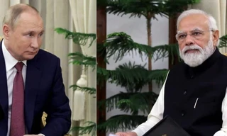 Thủ tướng Ấn Độ Narendra Modi (trái) vừa có cuộc điện đàm với Tổng thống Nga Vladimir Putin và kêu gọi chấm dứt bạo lực ngay lập tức. (Ảnh: ANI)