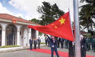 Trung Quốc chính thức khai trương đại sứ quán ở Managua, Nicaragua, vào tháng 12/2021. (Ảnh: Xinhua)