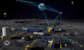 Phác thảo ý tưởng về Trạm nghiên cứu Mặt trăng quốc tế của Nga và Trung Quốc. (Ảnh: Roscosmos)