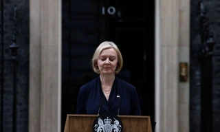 Bà Liz Truss trong phát biểu từ chức ngày 20/10. (Ảnh: Reuters)
