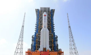 Khoang Mộng Thiên được đưa lên bằng tên lửa Trường Chinh-5B Y7 từ đảo Hải Nam. (Ảnh: Xinhua)