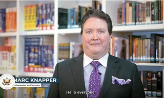 Đại sứ Mỹ tại Việt Nam Marc Knapper. (Ảnh chụp từ clip)