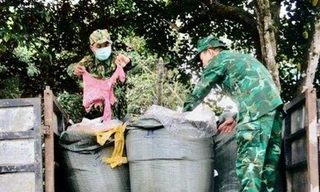 Phát hiện hàng tấn nội tạng động vật bốc mùi trên đường 'vượt biên' 