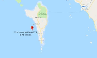 Vị trí tàu cá gặp nạn.