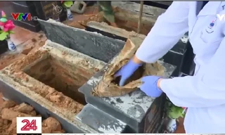 Khai quật 13 ngôi mộ liệt sỹ để xác định danh tính, nhưng bất ngờ phát hiện các mộ đều không có hài cốt. Ảnh: VTV.