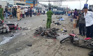 Hiện trường vụ tai nạn.